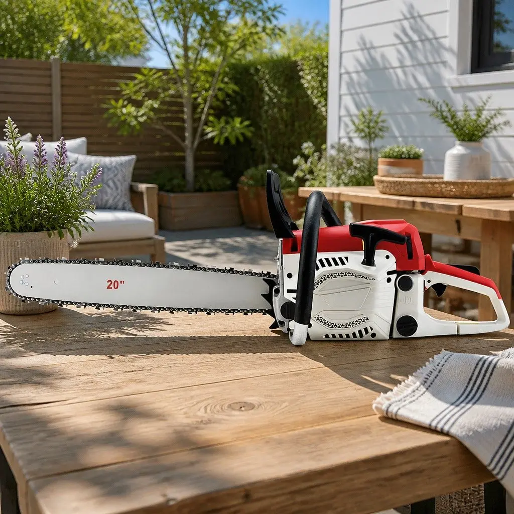 58cc Petrol Chainsaw 20 Inch Bar 2 Stroke E-Start Cutting Tool