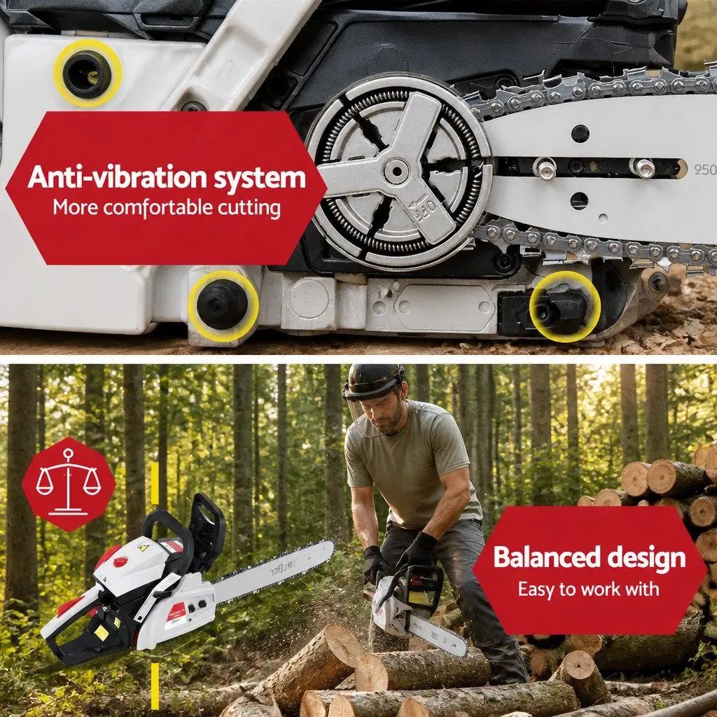 42CC Petrol Chainsaw 16 Inch Bar Pruning Cutting Lightweight Garden Power Tool