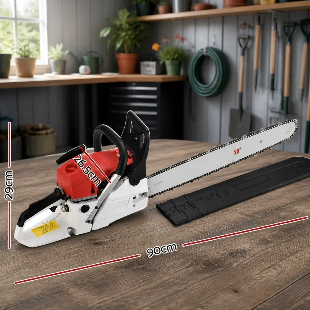 Petrol Chainsaw 62CC 20" Bar E-Start Commercial Pruning Cutting Power Tool