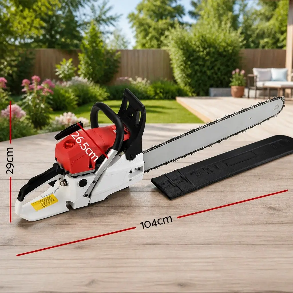 Petrol Chainsaw 62cc 24 Inch Bar 2 Stroke E-Start for Tree Pruning and Cutting