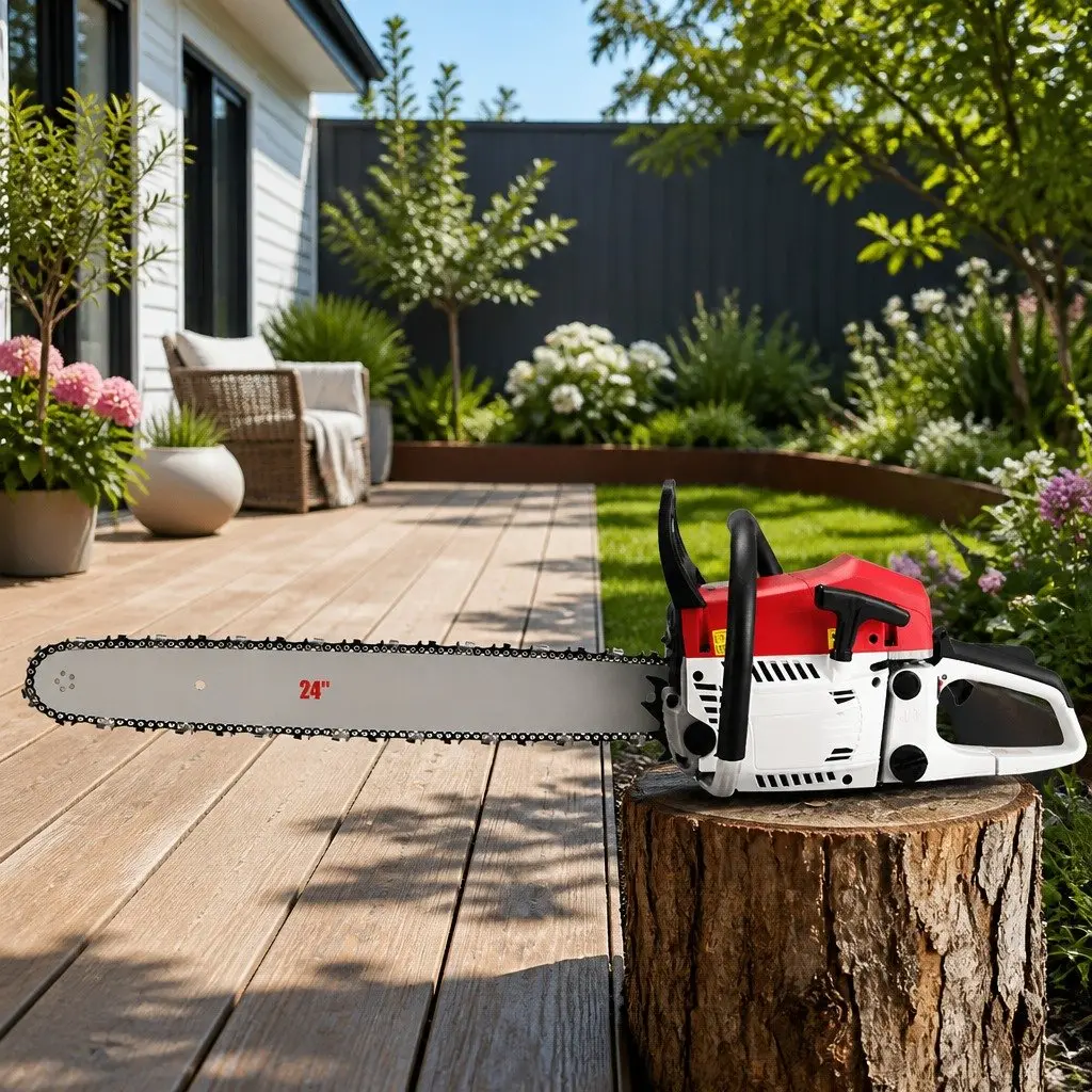 Petrol Chainsaw 62cc 24 Inch Bar 2 Stroke E-Start for Tree Pruning and Cutting