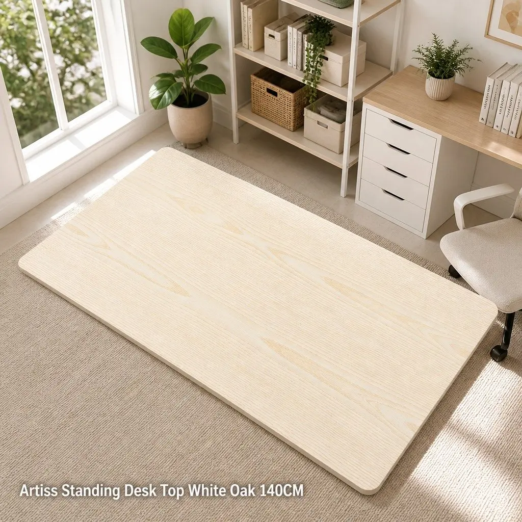 Standing Desk Top Pre-Drilled White Oak 140cm