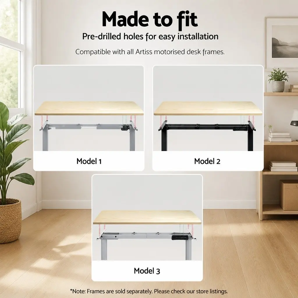 Standing Desk Top Pre-Drilled White Oak 140cm