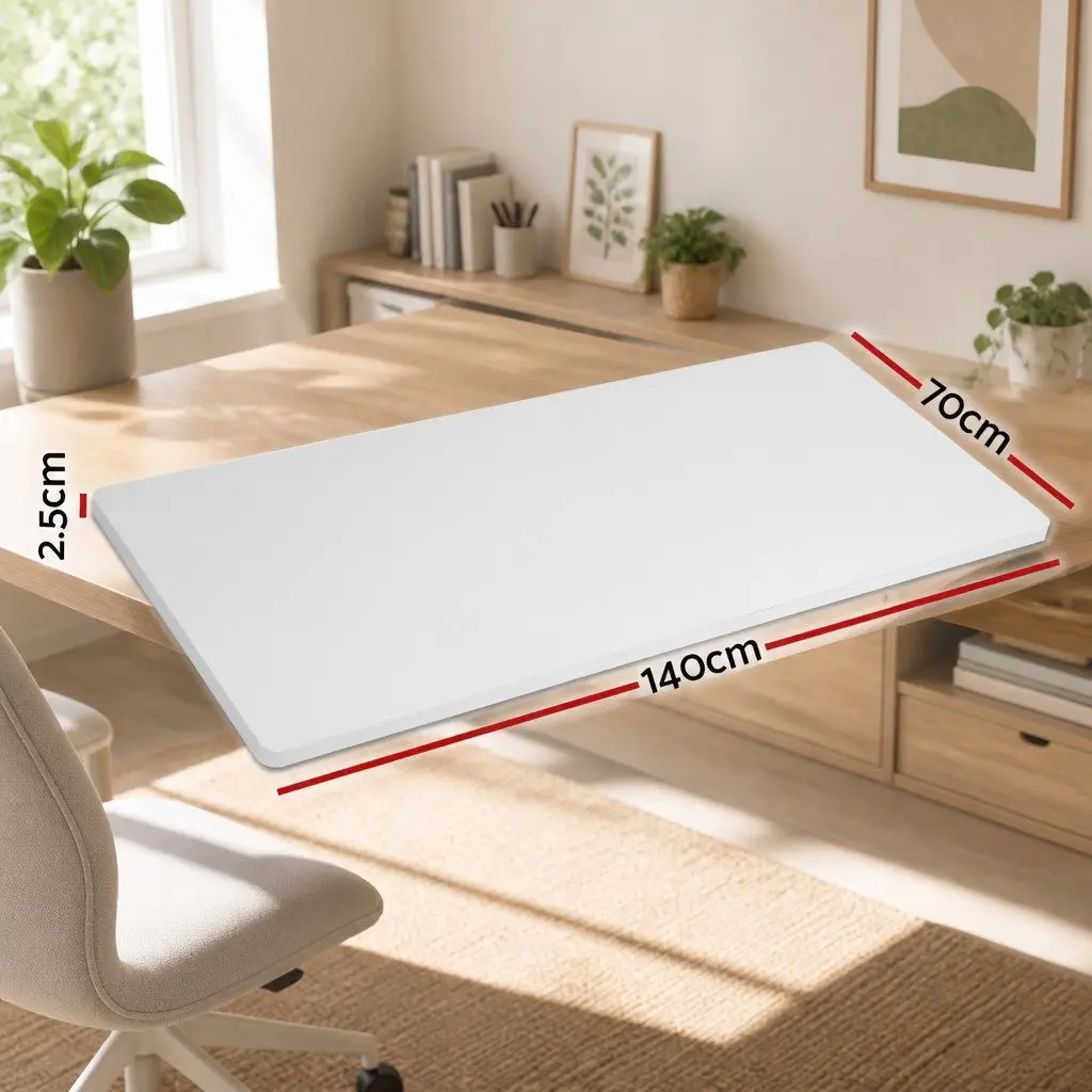 Standing Desk Top Durable 140cm White Office Work Surface Particle Board