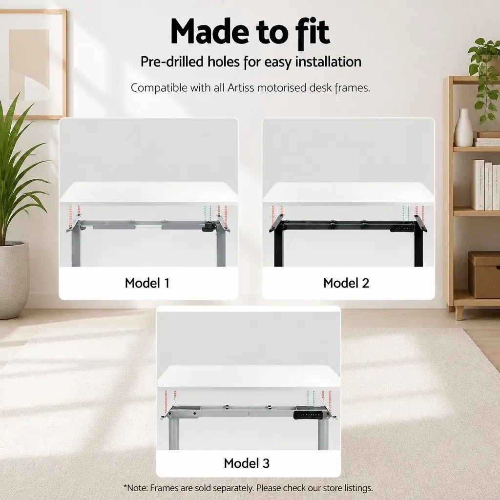 Standing Desk Top Durable 140cm White Office Work Surface Particle Board