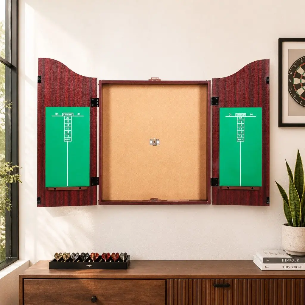 18 Inch Dartboard Cabinet with 6 Darts