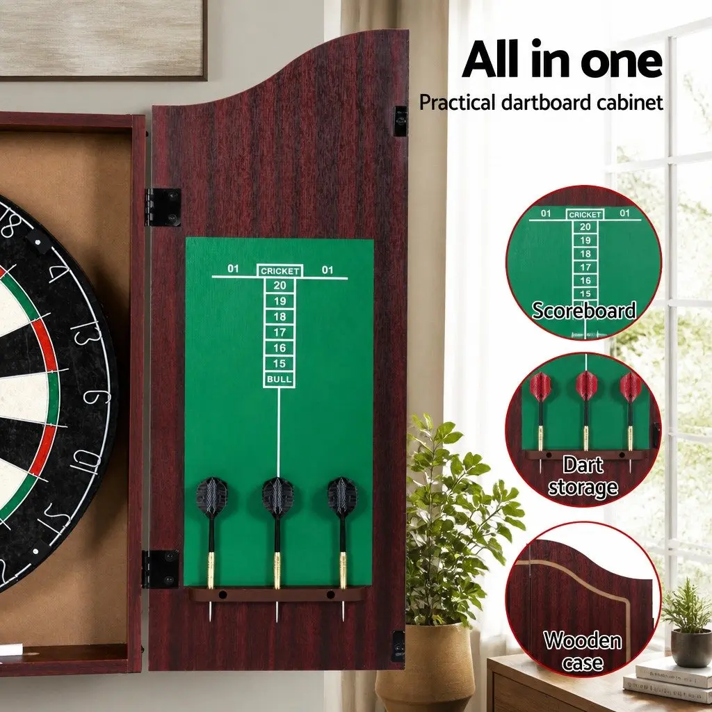 18 Inch Dartboard Cabinet with 6 Darts
