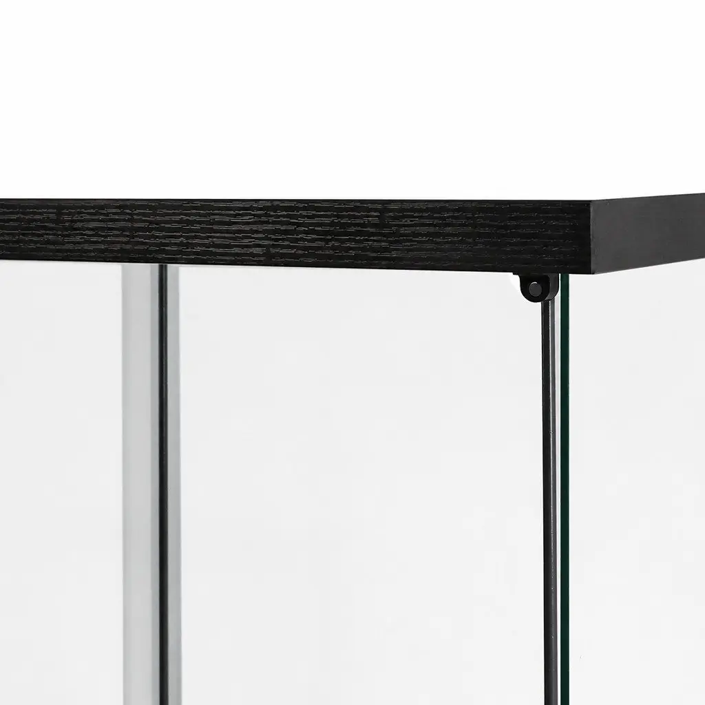 Glass Display Cabinet 4-Tier Tempered Glass Shelves 164cm Tall with Magnetic Doors