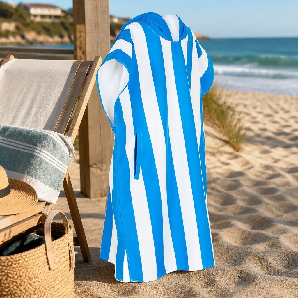 Hooded Poncho Towel Quick Dry Large Beach Cover Changing Robe