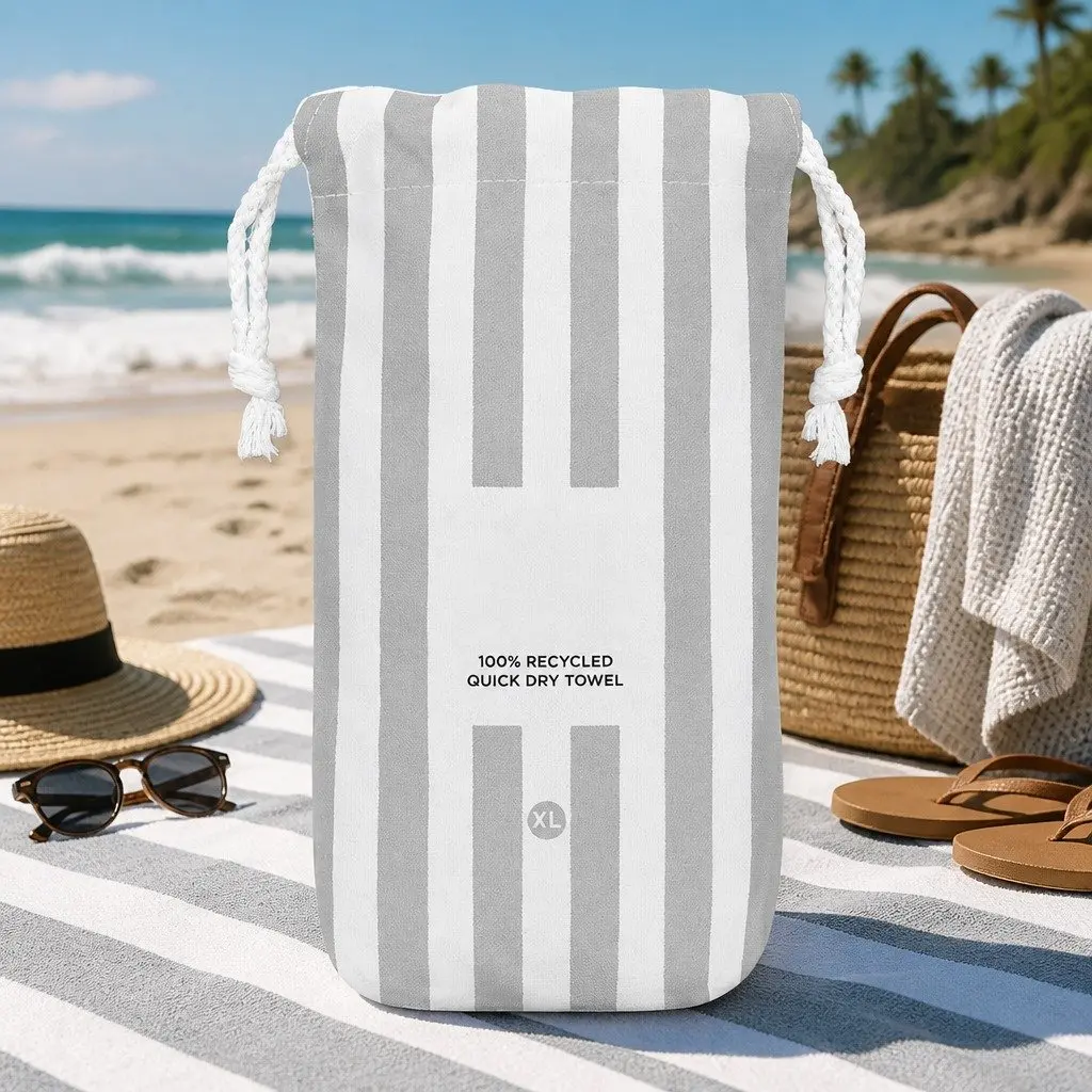 Extra Large Quick Dry Beach Towel Lightweight Cabana Striped Pattern