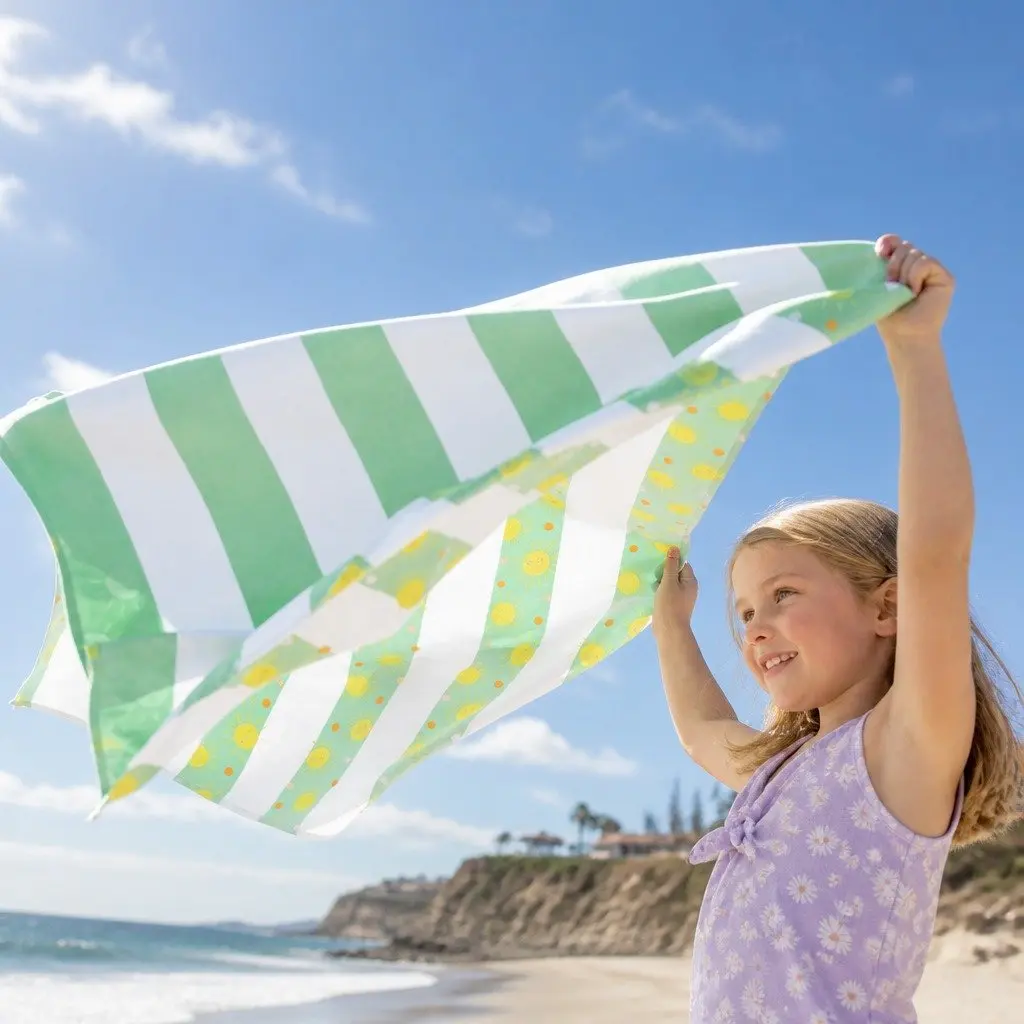 Kids Beach Towel Lightweight Compact Quick Dry Sand Free 130x70cm