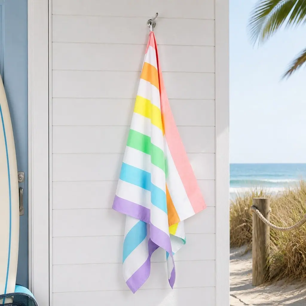 Beach Towel XL Quick Dry Cabana Collection Striped Unicorn Waves Travel Compact