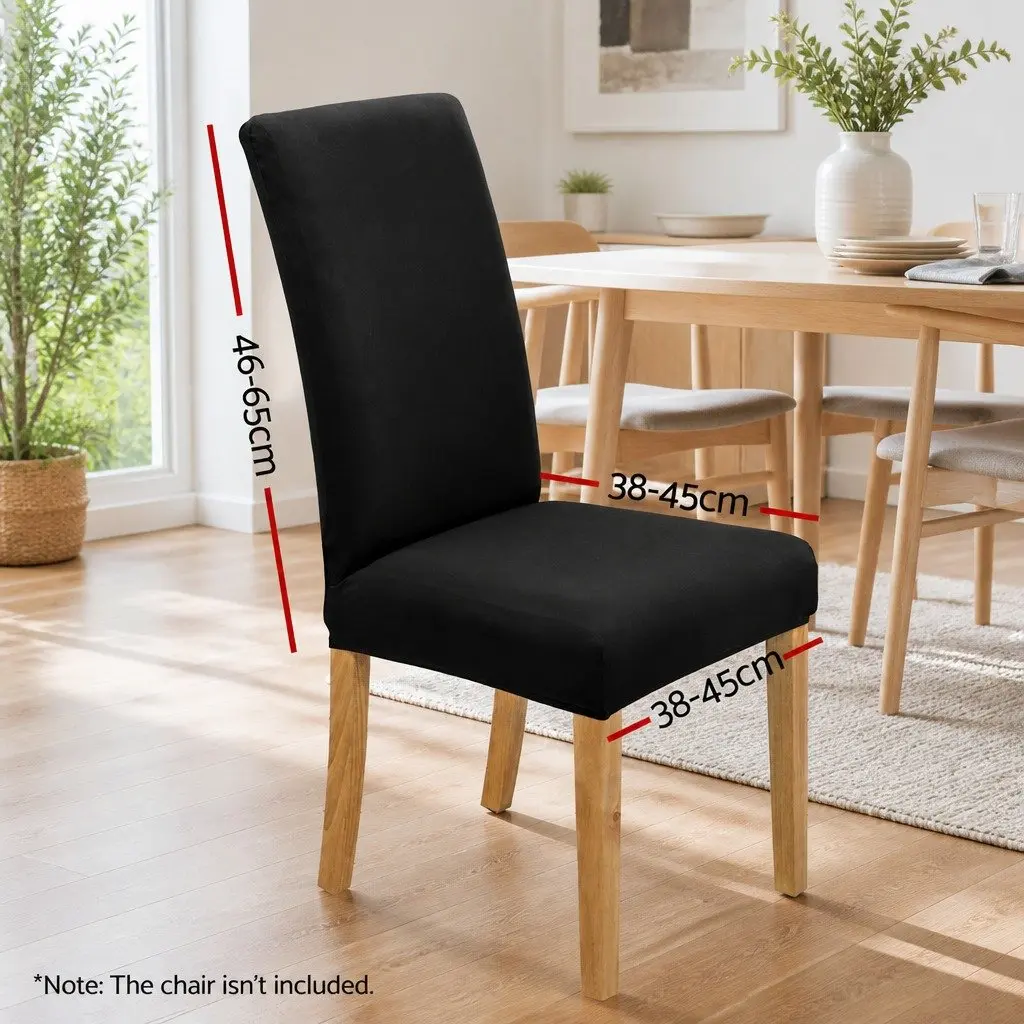 Dining Chair Covers 4 Pack Slipcovers Spandex Stretch Banquet Wedding Black