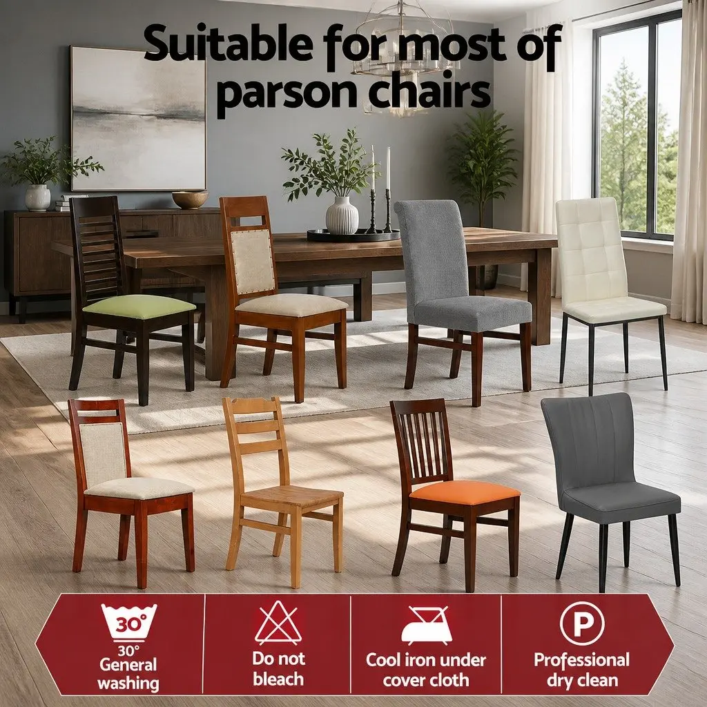 Dining Chair Covers Stretch Slipcovers Grey 4 Piece