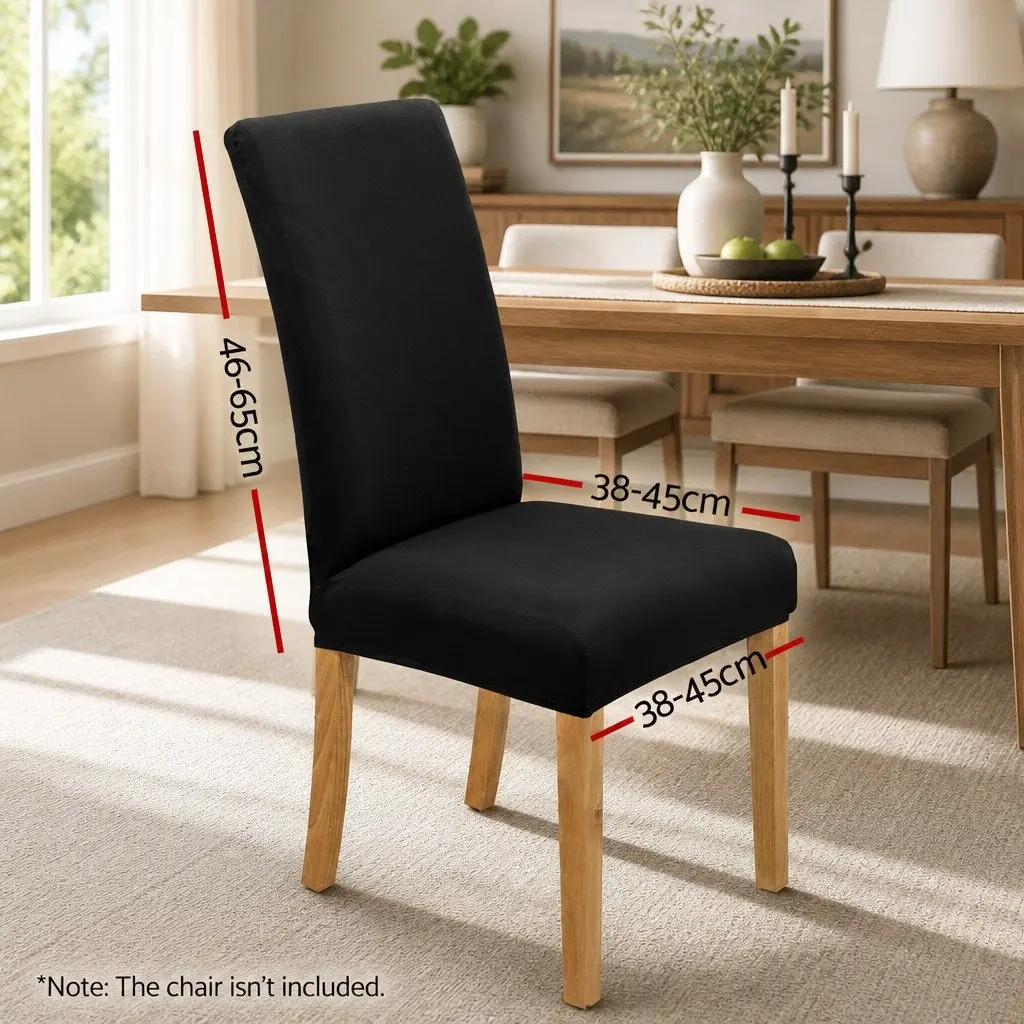 Dining Chair Covers Stretchable Removable 6 Piece Black