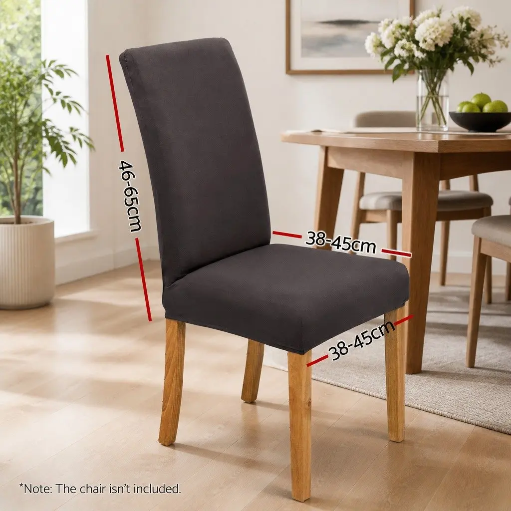 Stretch Slipcovers Grey Dining Chair Covers 6 Pack Removable Spandex
