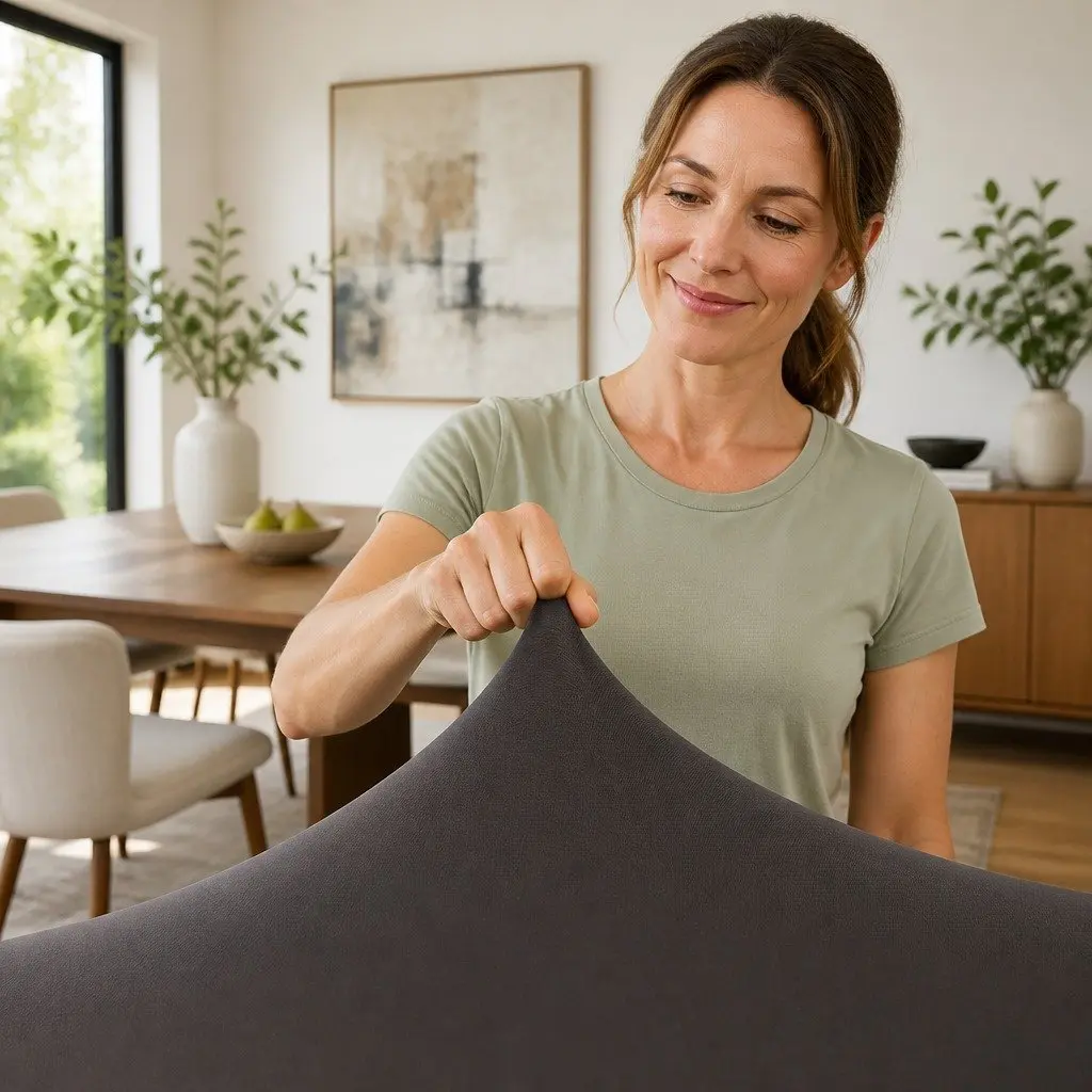 Stretch Slipcovers Grey Dining Chair Covers 6 Pack Removable Spandex