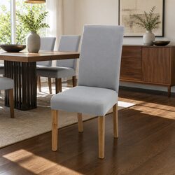Friendly Grey Chair Covers for Your Dining Room