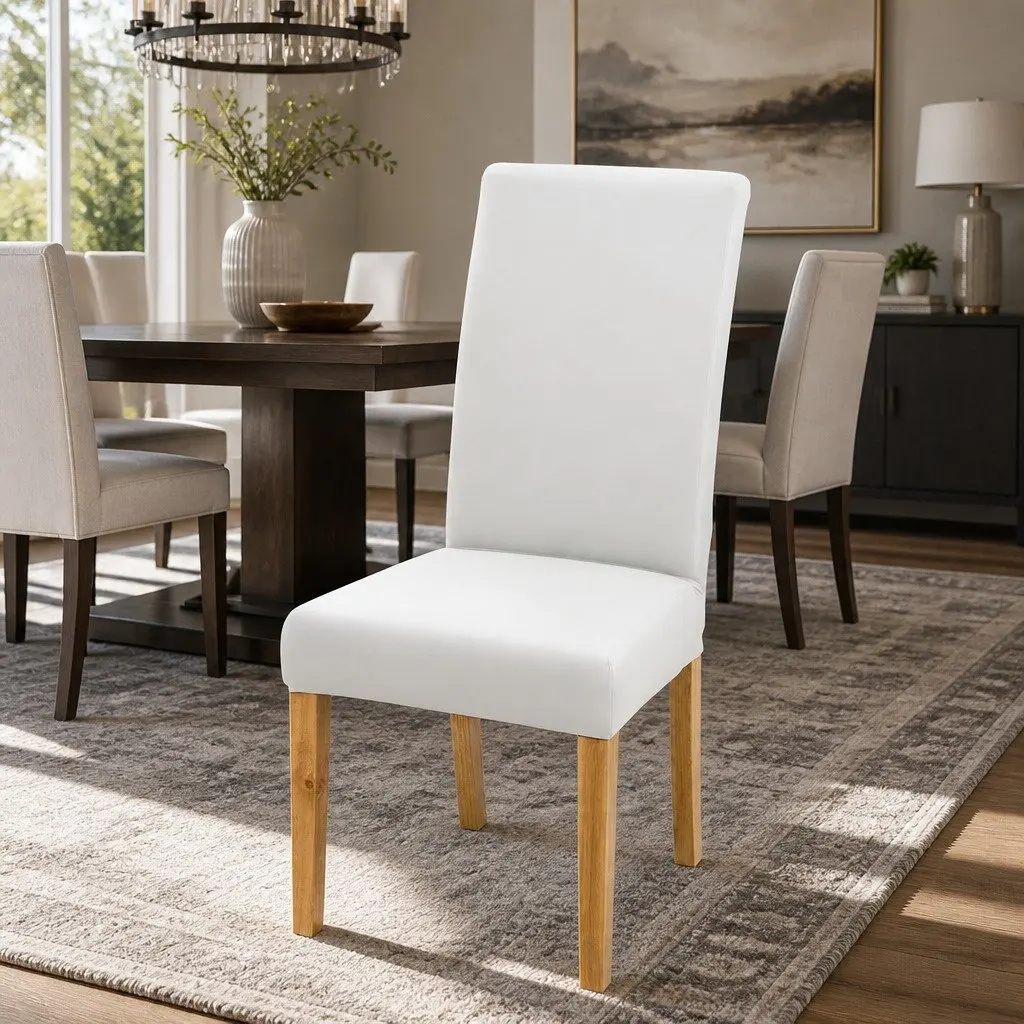 Dining Chair Covers Stretch Slipcovers 6 Pack White