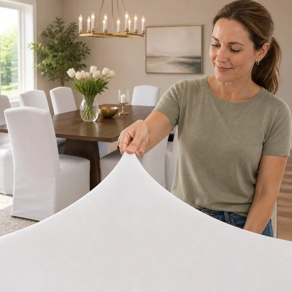 Dining Chair Covers Stretch Slipcovers 6 Pack White