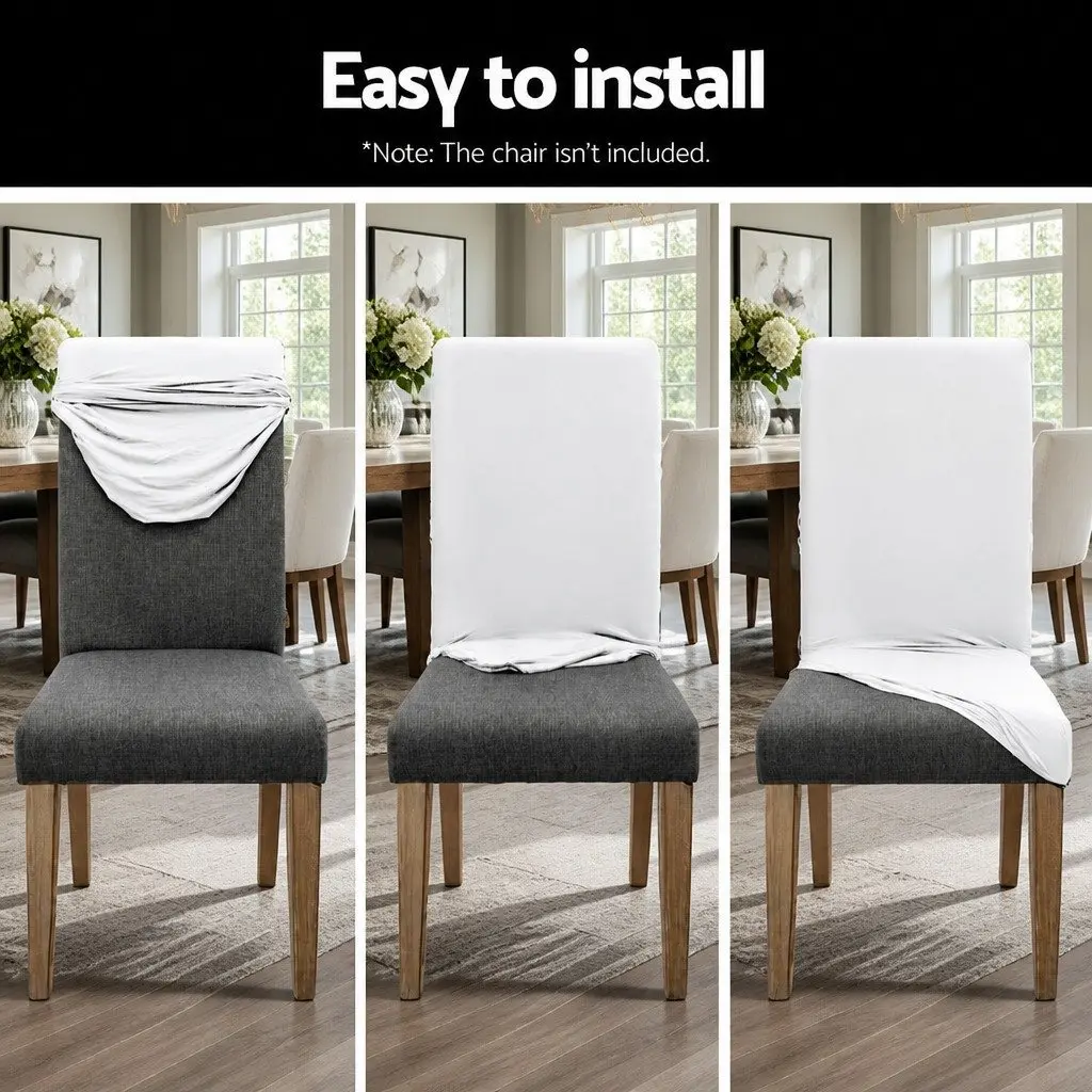 Dining Chair Covers Stretch Slipcovers 6 Pack White