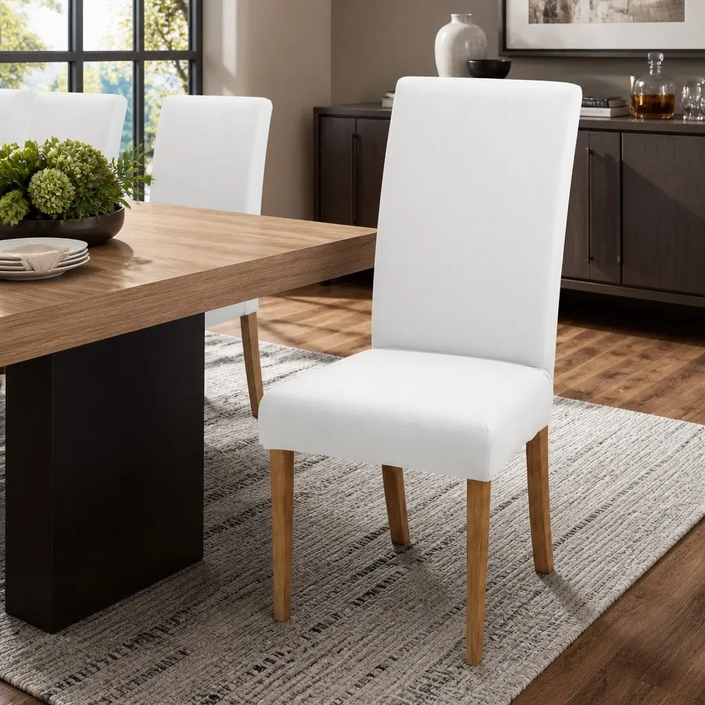 Dining Chair Covers Stretch Slipcovers 6 Pack White