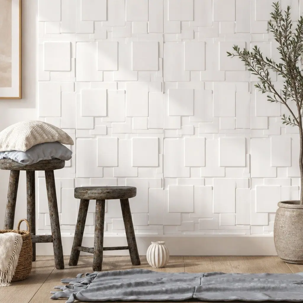3D Wall Panels 12 Piece Set 50x50cm DIY Home Interior Decoration Embossed