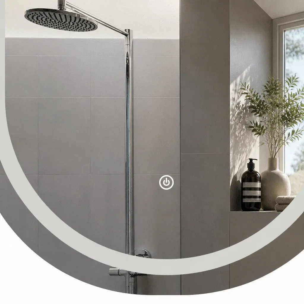Oval LED Bathroom Wall Mirror 50x90cm Anti-fog Adjustable Brightness Colour Temperature