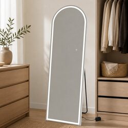 Full Length Arched Mirror 160cm LED Light Standing Wall Mount Dressing Bedroom