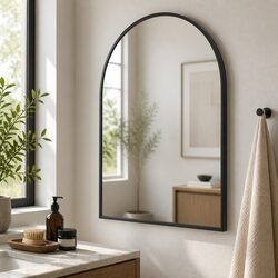Wall Mirror Vanity Mounted Tempered Glass Aluminium Frame Bathroom Bedroom