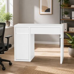 Your New White Computer Desk with Storage Options