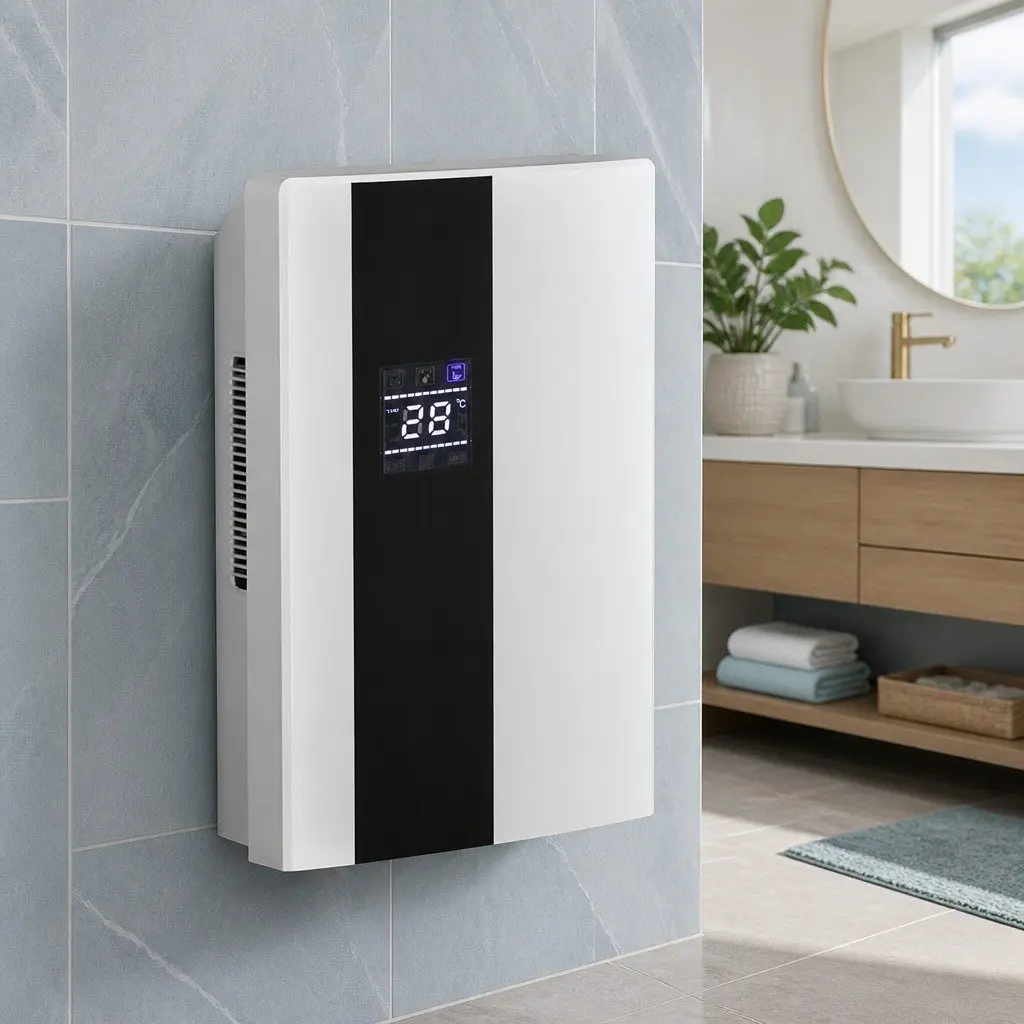 Dehumidifier Air Purifier 2L Capacity White Quiet Operation Continuous Drainage