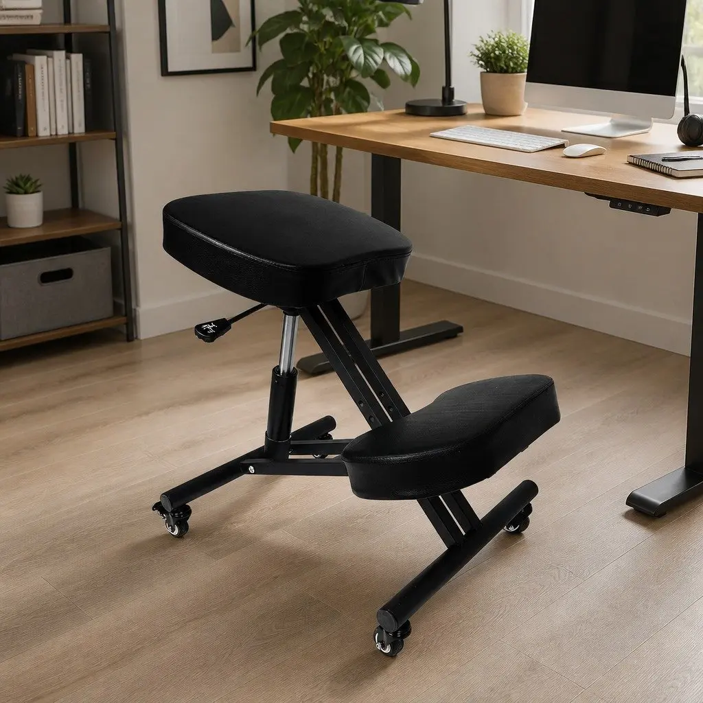 Kneeling Chair Ergonomic Office Computer Posture Seat Padded Knee Mat Black