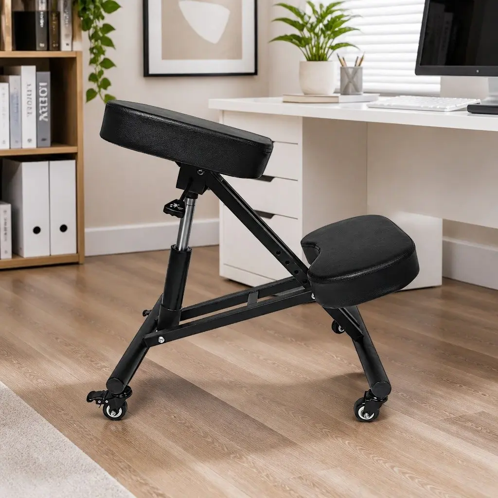 Kneeling Chair Ergonomic Office Computer Posture Seat Padded Knee Mat Black