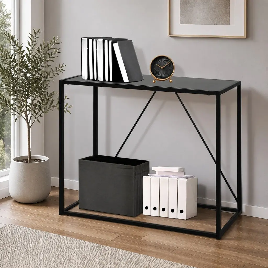 2-Tier Console Table Hallway Entryway Storage Furniture Living Room Sofa Side