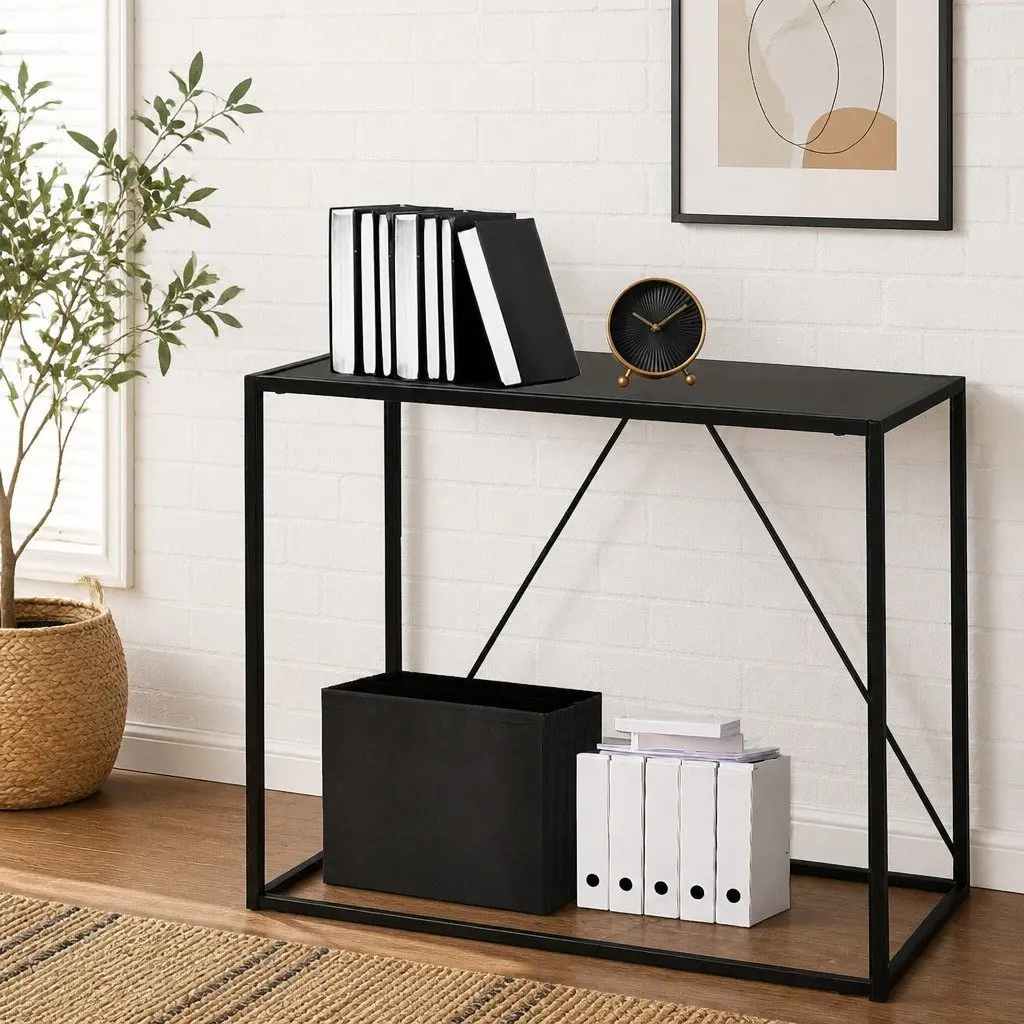 2-Tier Console Table Hallway Entryway Storage Furniture Living Room Sofa Side