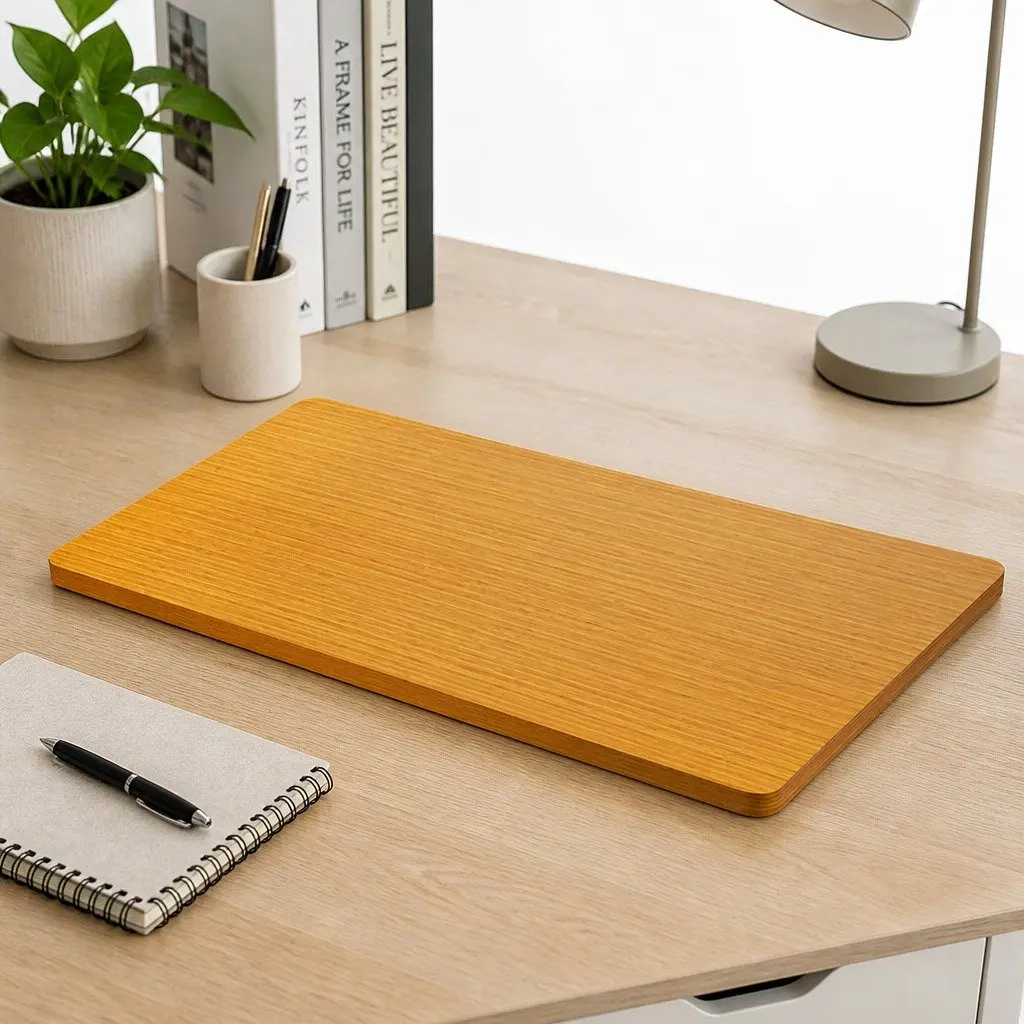 Desktop Table Top Natural MDF Veneer 120x60cm Motorised Adjustable Office Work