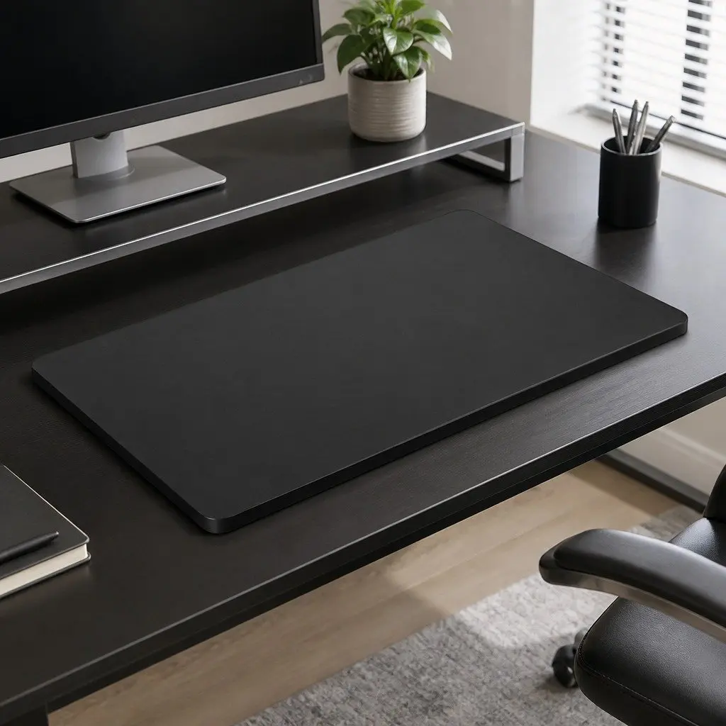Desktop Table Top 140x70cm Black Particle Board MDF Veneer Pre-Drilled Office