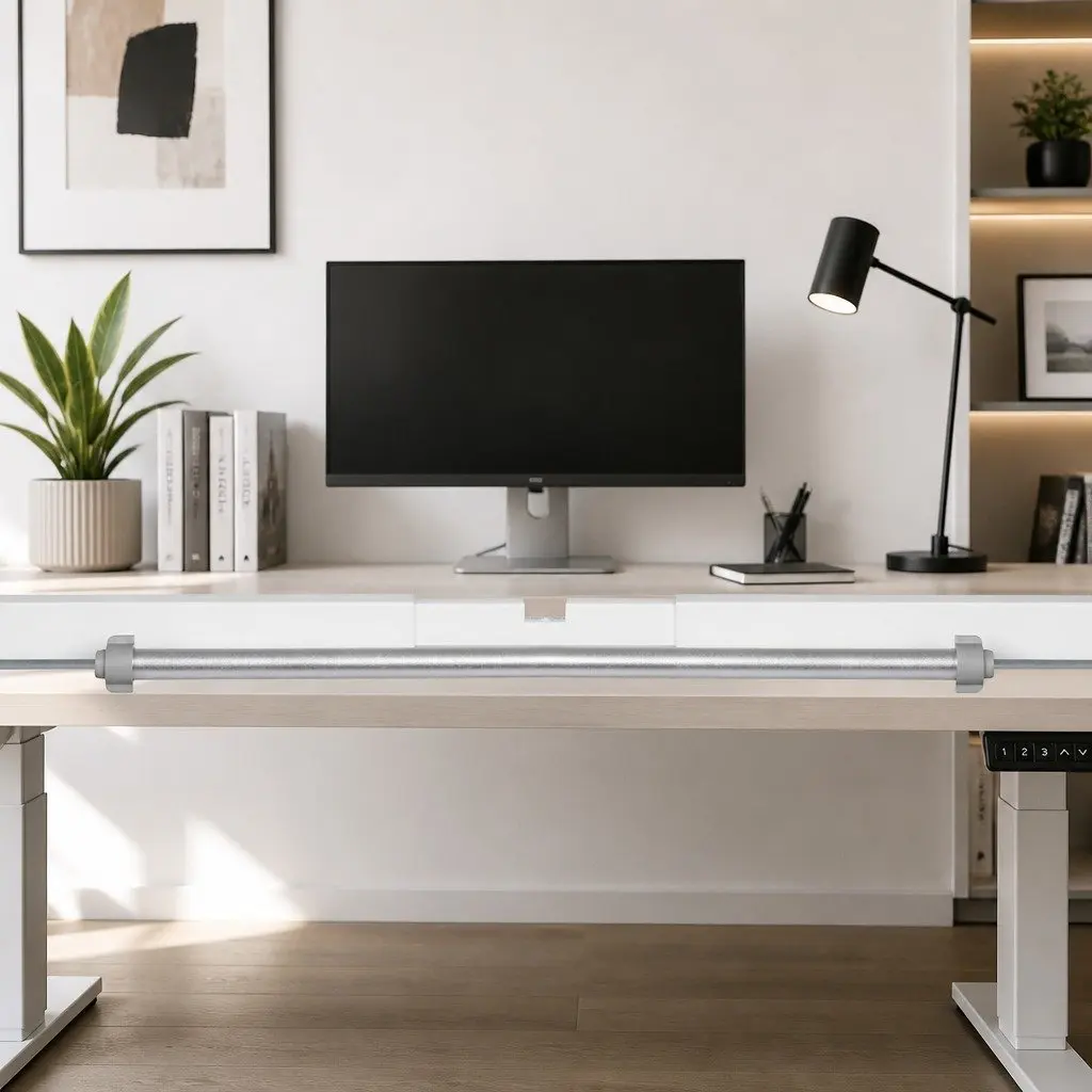 Motorised Standing Desk Frame White Single Motor Height Adjustable Office Home