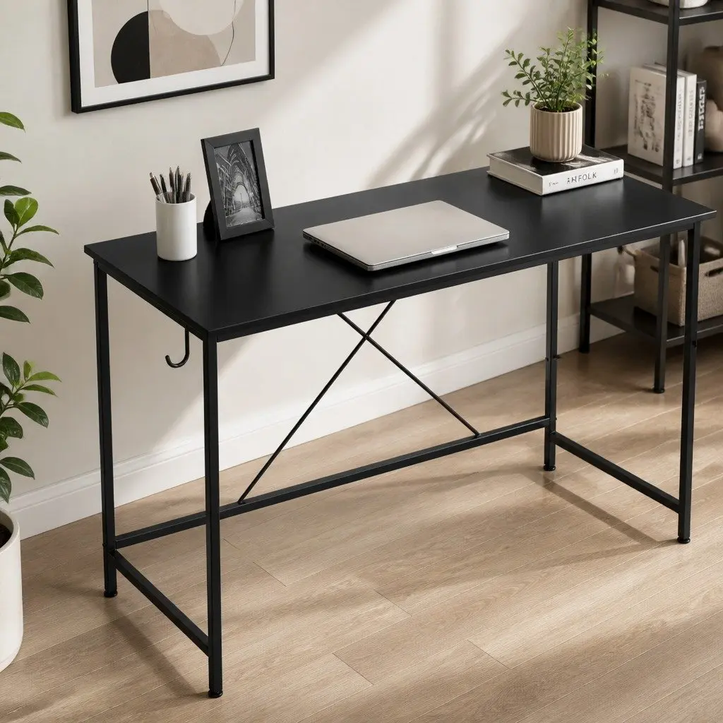 Corner Computer Desk L-Shaped Workstation with Monitor Stand CPU Stand Black