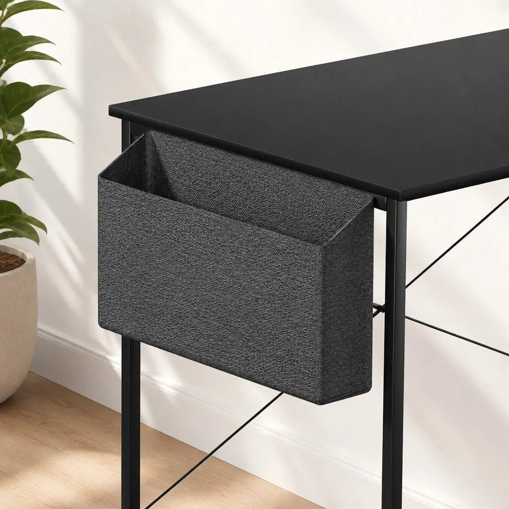 L Shaped Corner Desk with Storage Shelves Adjustable Legs Home Office