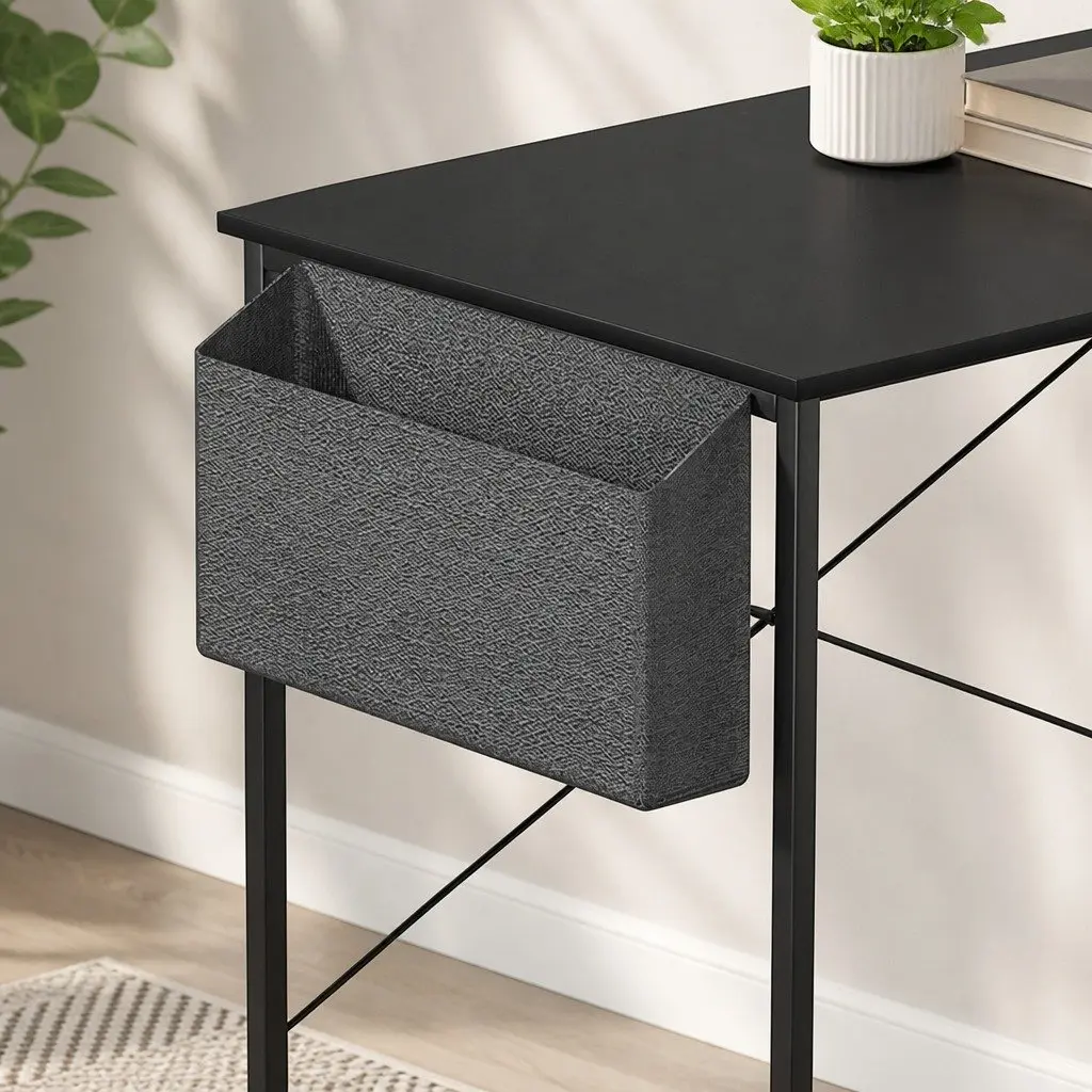 L Shaped Computer Desk Adjustable Height Large Workspace with Three Layer Storage Rack