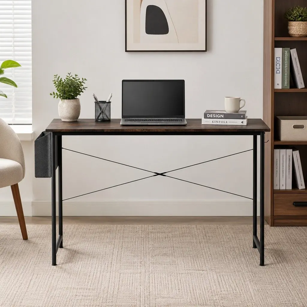 Computer Desk Industrial Style 100cm Storage Workstation Home Office Gaming