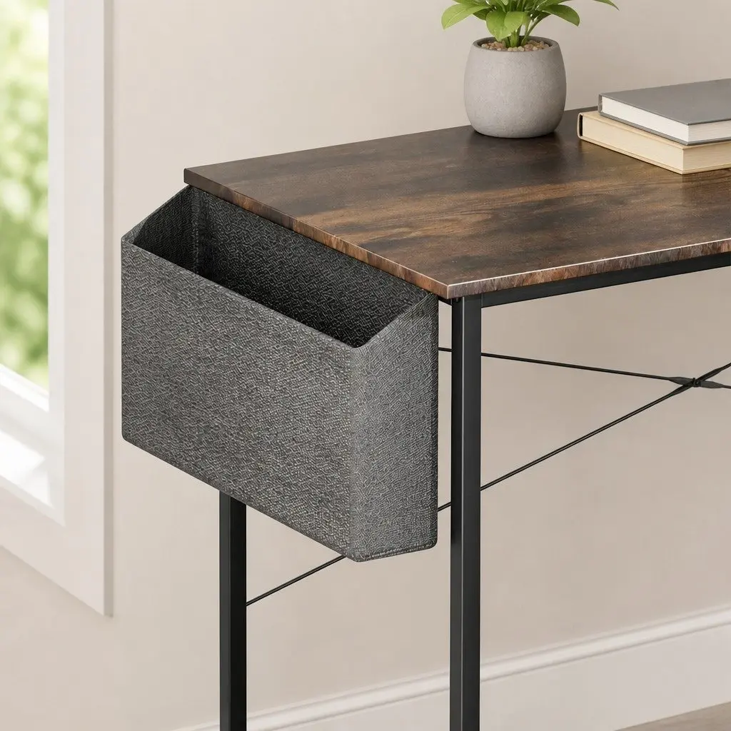 Computer Desk Industrial Style 100cm Storage Workstation Home Office Gaming