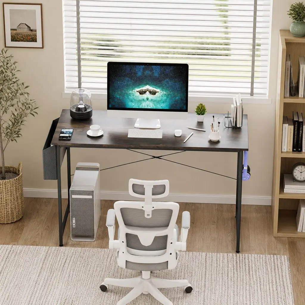 Computer Desk Industrial Style 100cm Storage Workstation Home Office Gaming