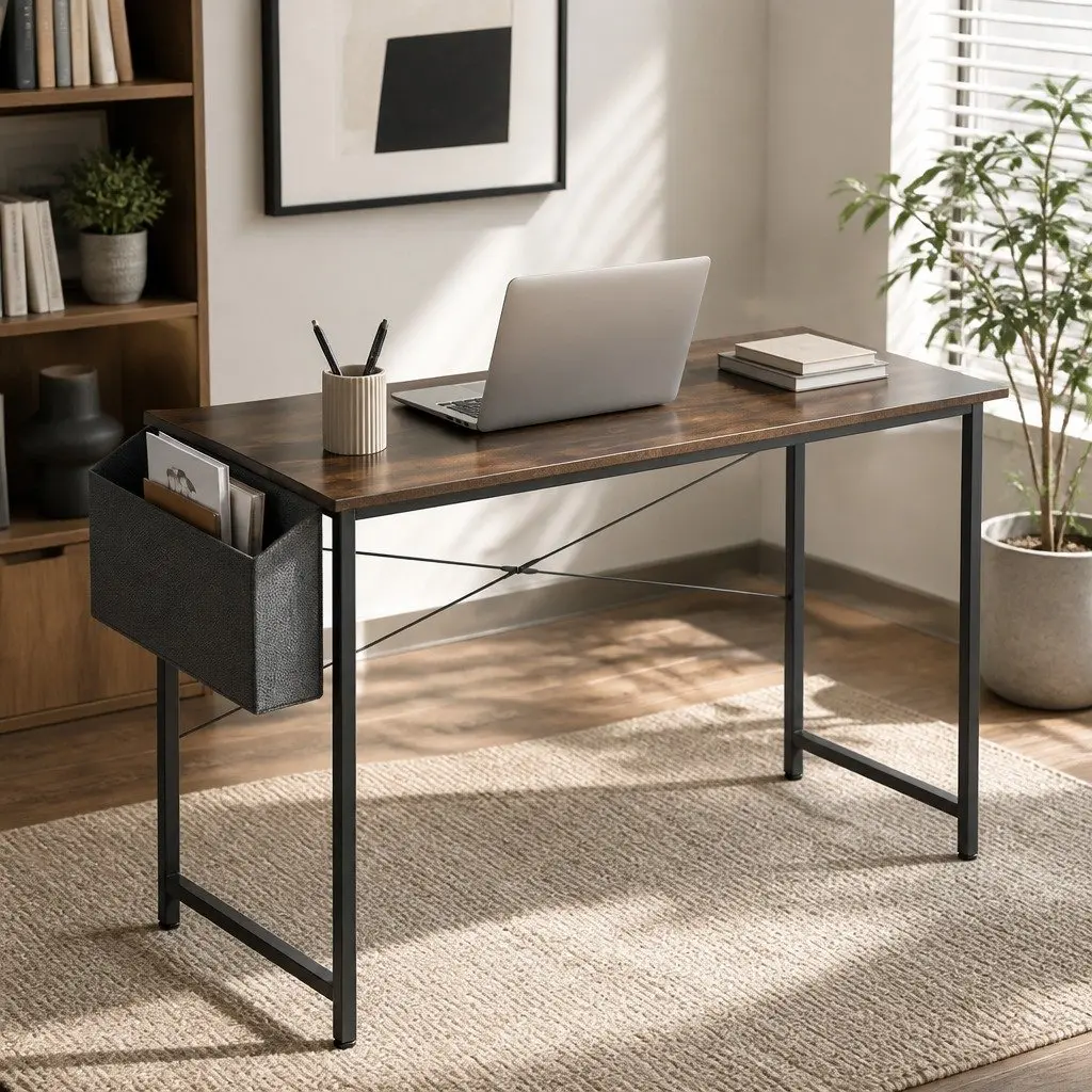 Computer Desk Sturdy Metal Frame 80cm MDF Desktop Home Office