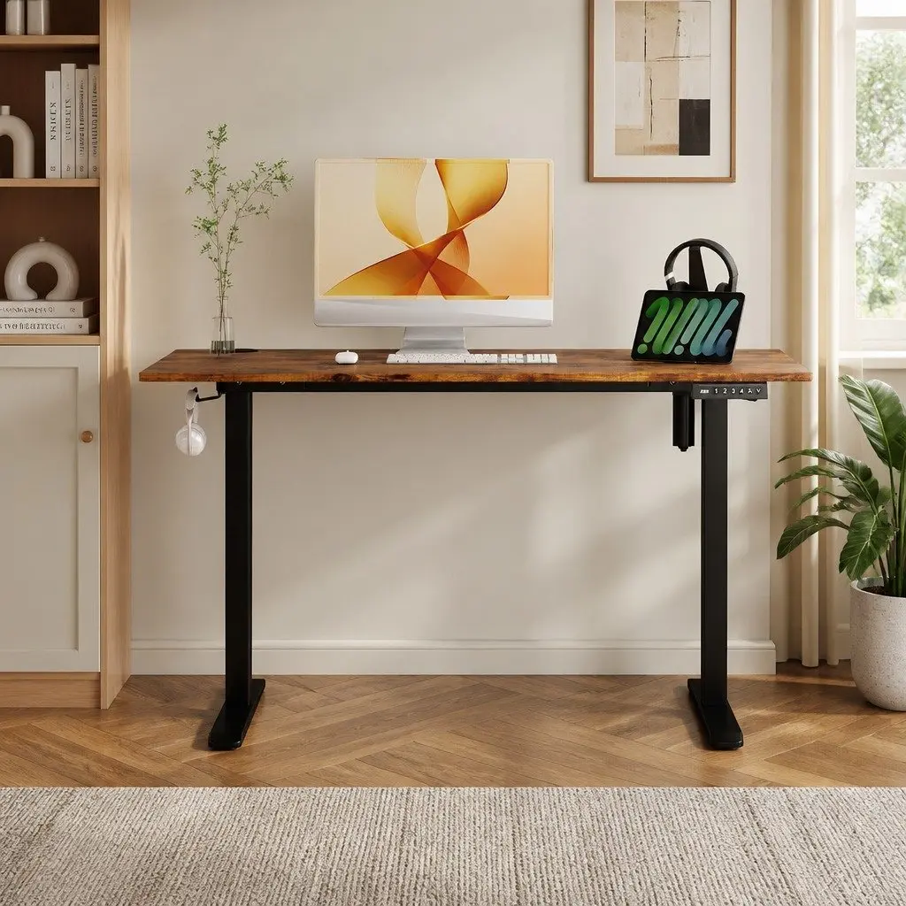 Electric Standing Desk Height Adjustable 120cm Motorised Sit Stand Office Home