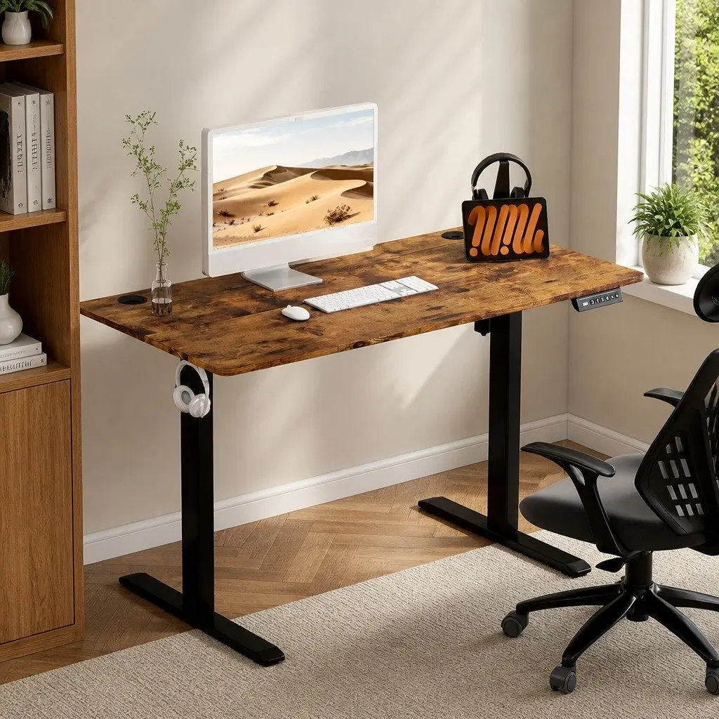 Electric Standing Desk Height Adjustable 120cm Motorised Sit Stand Office Home