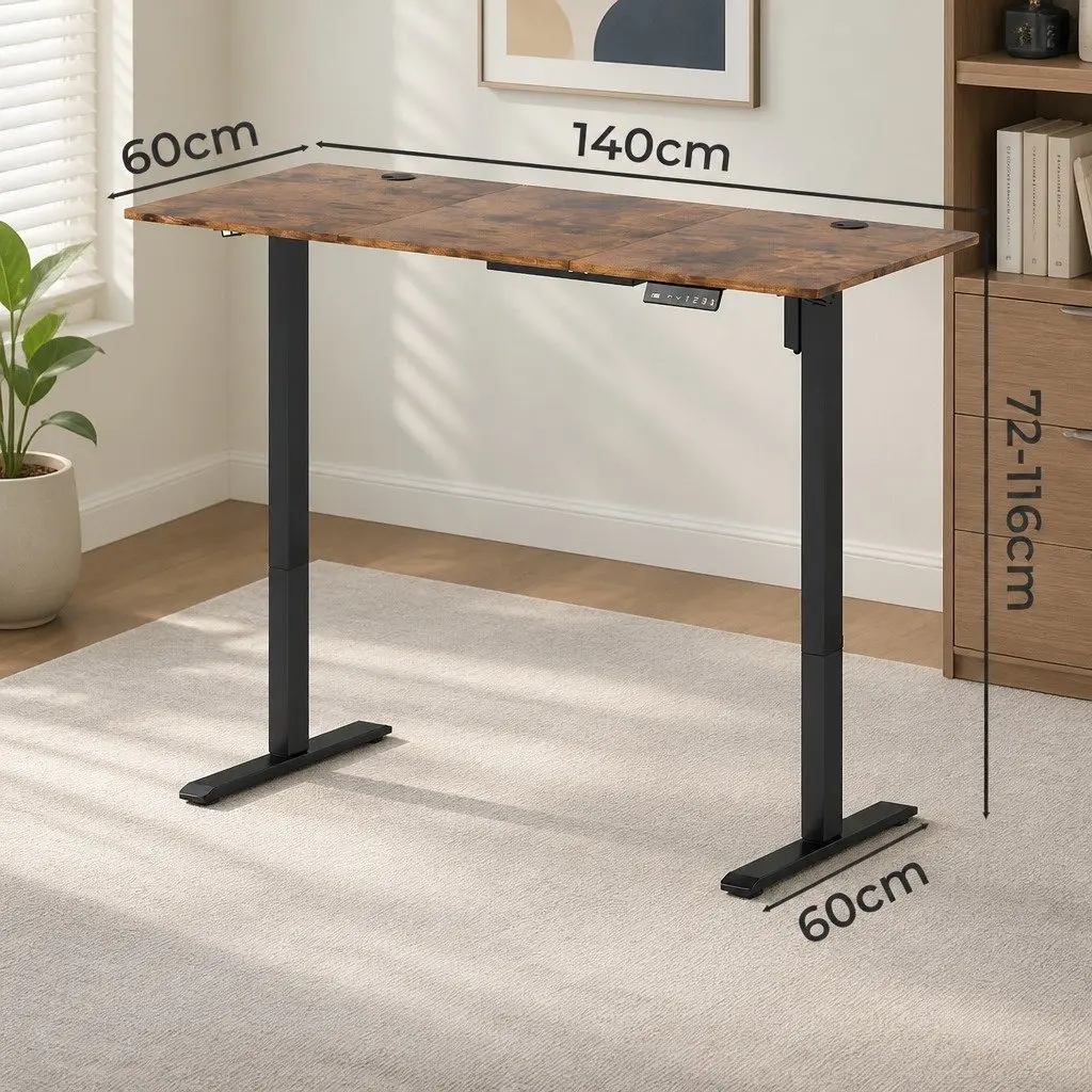 Electric Standing Desk Height Adjustable 140cm Ergonomic Sit Stand Computer Desk