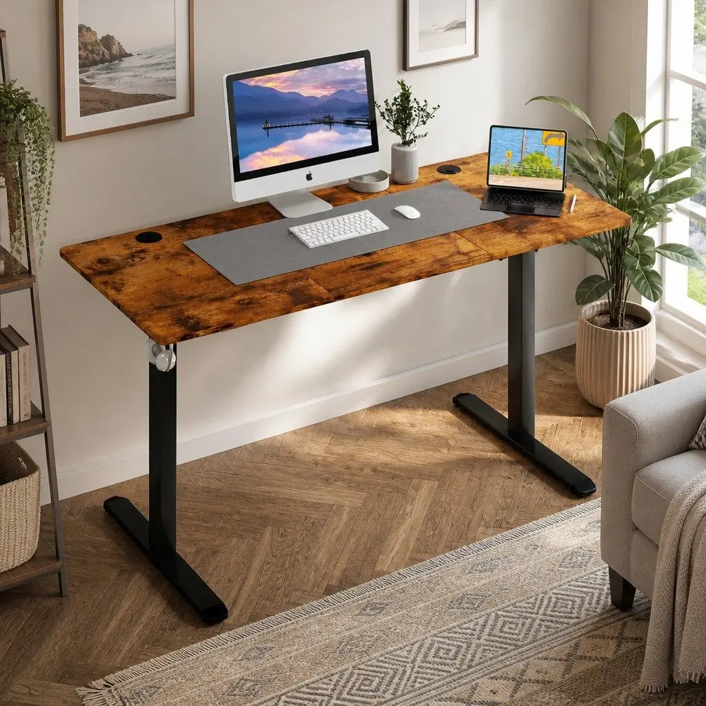 Electric Standing Desk Height Adjustable 140cm Ergonomic Sit Stand Computer Desk